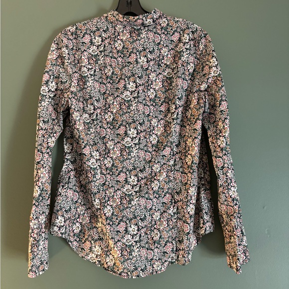 J Crew London of Liberty 100% Cotton Button Down Shirt Floral Artsy Print Blouse - Picture 5 of 10